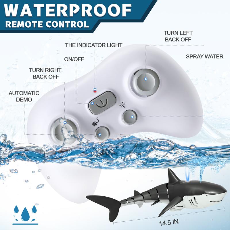 Remote Control Shark Water Spray Toy